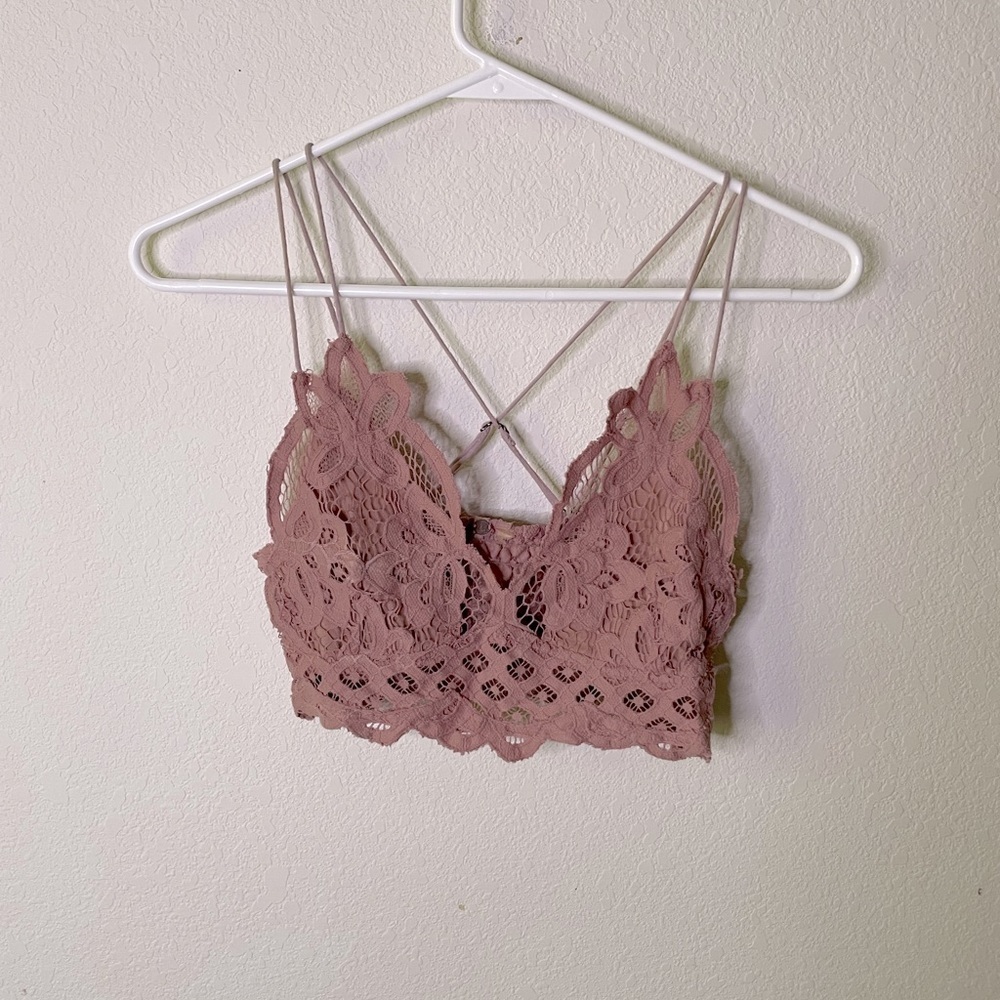 Free People Pink lace feminine bralette